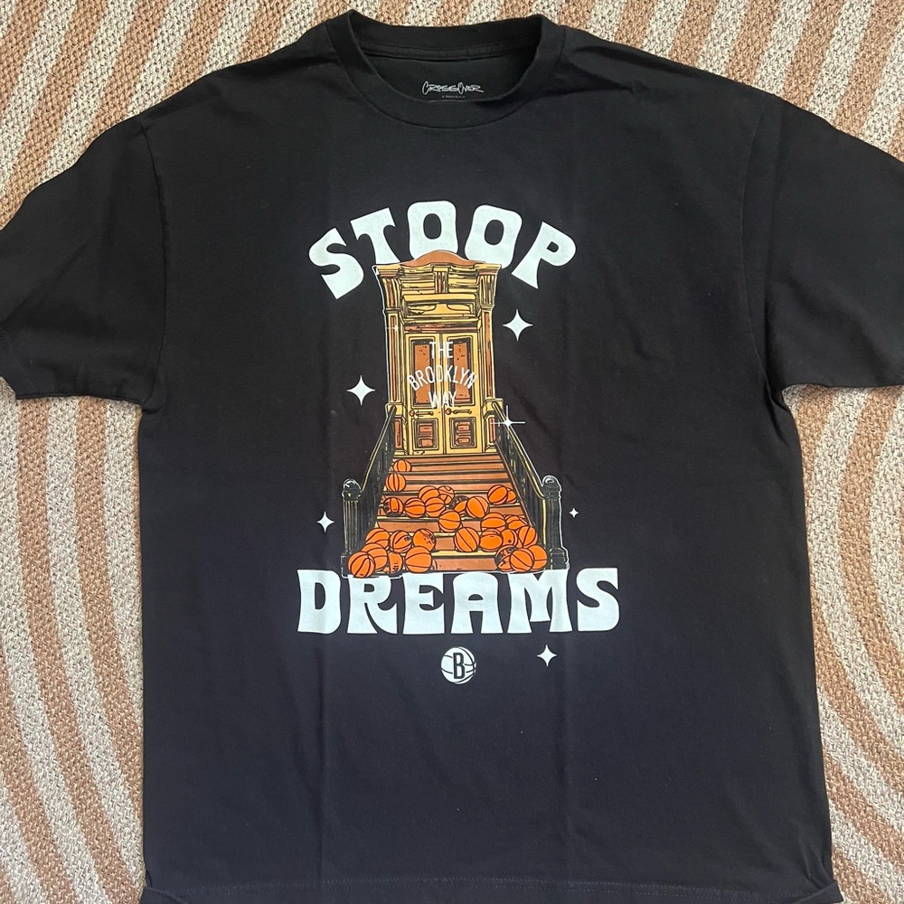 Brooklyn Nets Black Graphic Tee with “Stoop Dreams” Print